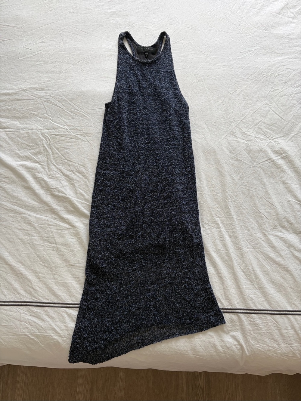 rag & bone Sleeveless High-Low Knit Dress in Navy